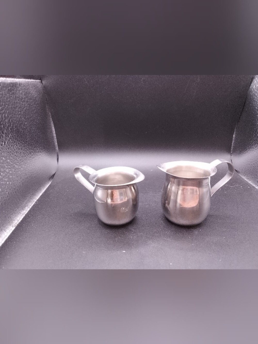 Pair Of Individual Creamers Metal Approx 2-2.5"